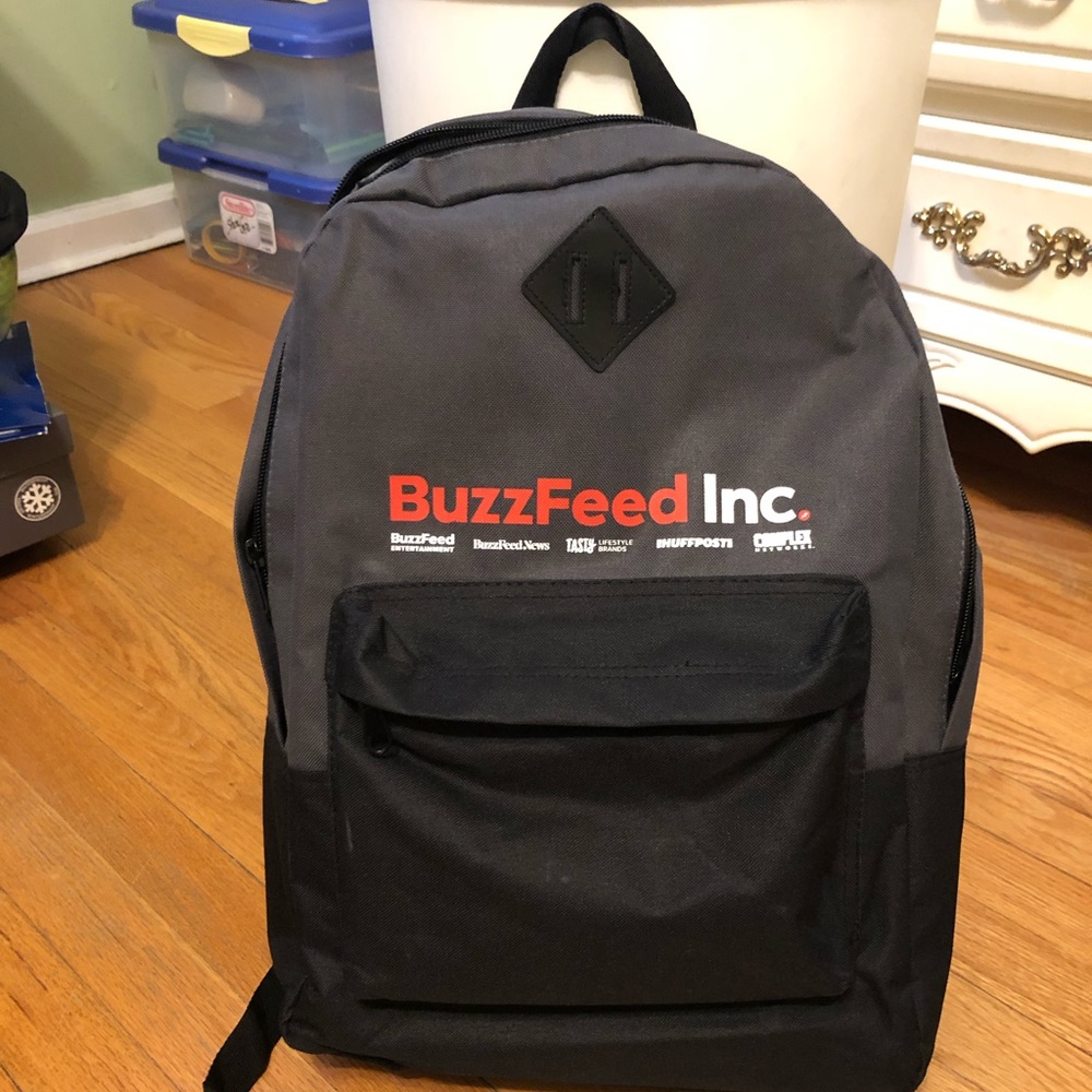 BuzzFeed Inc. Backpack, multiple inside pockets